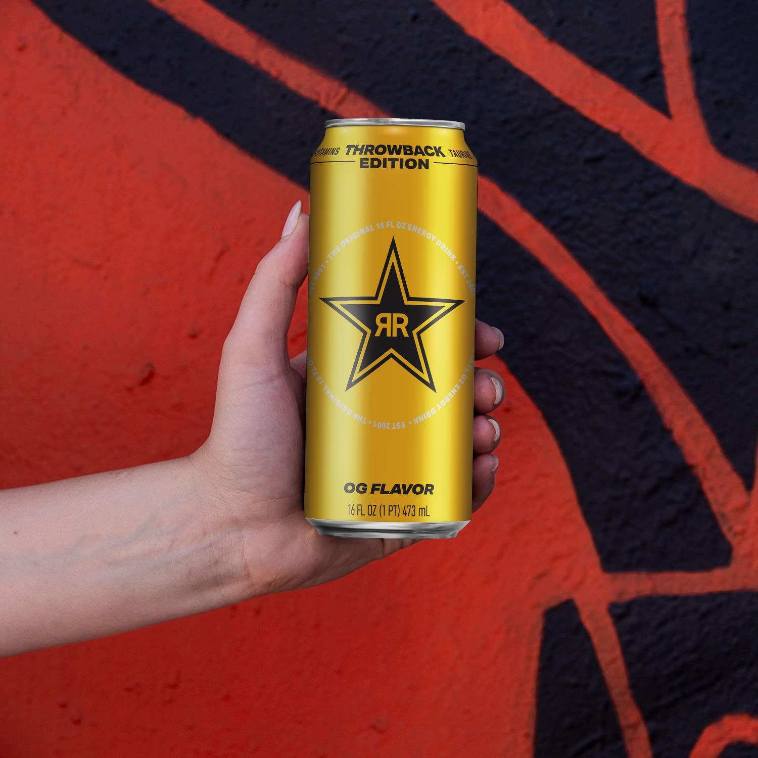 Rockstar Energy Drink, Throwback Edition: O.G., 16 Fl Oz (Pack of 12) - Packaging May Vary - Image 4